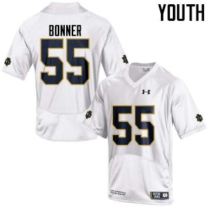 Youth Notre Dame #55 Jonathan Bonner White Game Stitched Jerseys 806585-907