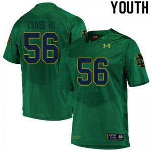 Youth Notre Dame #56 Howard Cross III Green Game Embroidery Jersey 890133-438