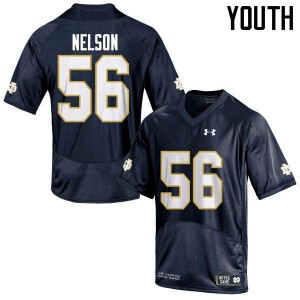 Youth Notre Dame #56 Quenton Nelson Navy Blue Game Player Jersey 217023-508