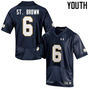 Youth Fighting Irish #6 Equanimeous St. Brown Navy Blue Game NCAA Jerseys 305933-135
