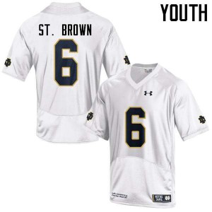 Youth UND #6 Equanimeous St. Brown White Game Official Jerseys 942352-723