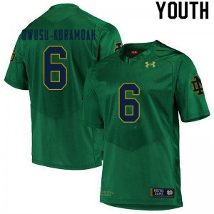 Youth Notre Dame #6 Jeremiah Owusu-Koramoah Green Game Player Jersey 986175-575