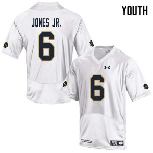 Youth Irish #6 Tony Jones Jr. White Game Stitched Jerseys 577856-993