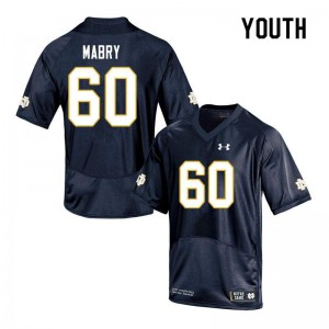 Youth University of Notre Dame #60 Cole Mabry Navy Game Embroidery Jersey 120351-511