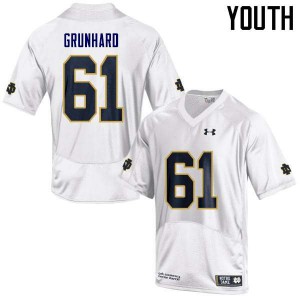 Youth Notre Dame #61 Colin Grunhard White Game Stitched Jerseys 720820-252