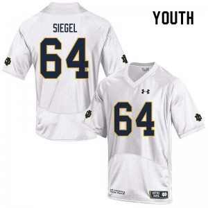 Youth Notre Dame Fighting Irish #64 Max Siegel White Game Embroidery Jerseys 189242-379
