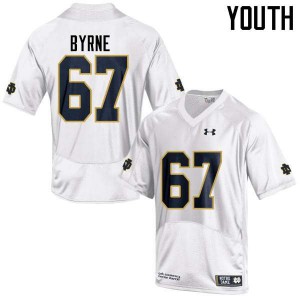 Youth University of Notre Dame #67 Jimmy Byrne White Game Official Jersey 650194-619