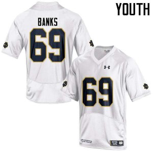 Youth UND #69 Aaron Banks White Game Stitched Jerseys 868596-574