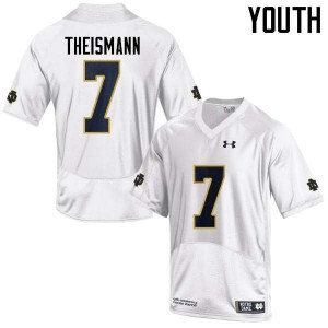 Youth UND #7 Joe Theismann White Game NCAA Jersey 166962-489