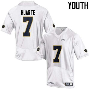 Youth University of Notre Dame #7 John Huarte White Game NCAA Jersey 778762-377