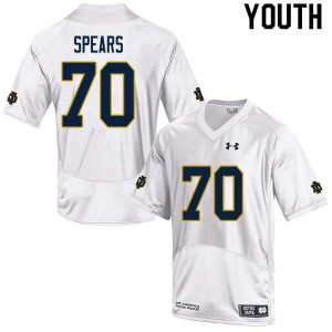 Youth University of Notre Dame #70 Hunter Spears White Game High School Jersey 104586-983