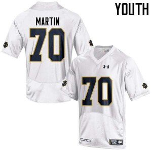 Youth UND #70 Zack Martin White Game Stitch Jerseys 369037-358