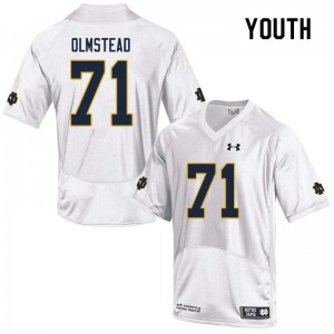 Youth University of Notre Dame #71 John Olmstead White Game University Jersey 313546-235