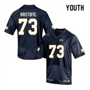 Youth Notre Dame #73 Andrew Kristofic Navy Game Stitched Jersey 412667-862