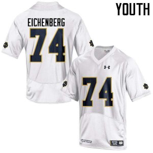 Youth University of Notre Dame #74 Liam Eichenberg White Game Player Jersey 163354-211