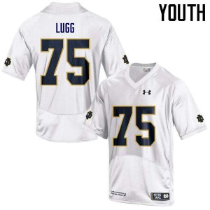 Youth Notre Dame #75 Josh Lugg White Game Stitched Jersey 837940-477