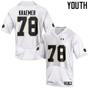Youth Notre Dame #78 Tommy Kraemer White Game Embroidery Jerseys 559569-284