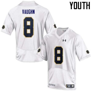 Youth UND #8 Donte Vaughn White Game Football Jersey 576414-104