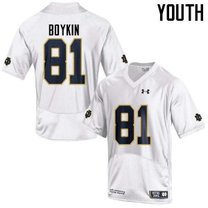 Youth University of Notre Dame #81 Miles Boykin White Game High School Jerseys 573233-559