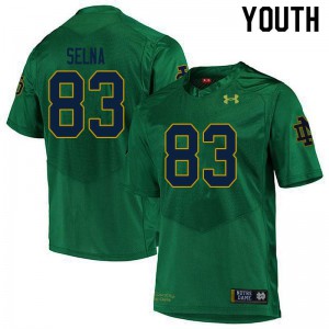 Youth Notre Dame #83 Charlie Selna Green Game Embroidery Jersey 574977-493