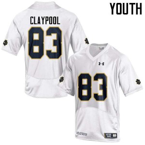 Youth Fighting Irish #83 Chase Claypool White Game Embroidery Jersey 207057-601