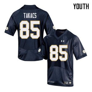 Youth UND #85 George Takacs Navy Game Football Jersey 845384-511