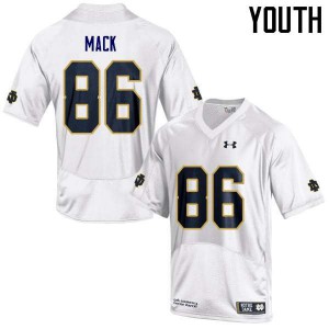 Youth University of Notre Dame #86 Alize Mack White Game Stitched Jersey 817943-883