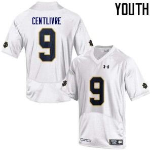 Youth University of Notre Dame #87 Keenan Centlivre White Game Embroidery Jerseys 258653-487