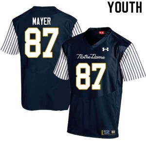 Youth University of Notre Dame #87 Michael Mayer Navy Blue Alternate Game Official Jersey 336802-540