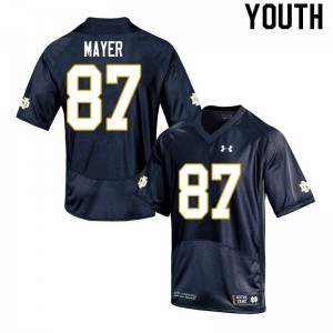 Youth Notre Dame #87 Michael Mayer Navy Game Player Jersey 952556-354