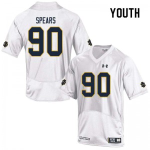 Youth Notre Dame #90 Hunter Spears White Game University Jerseys 818063-420