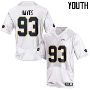 Youth Fighting Irish #93 Jay Hayes White Game Stitched Jersey 792521-664