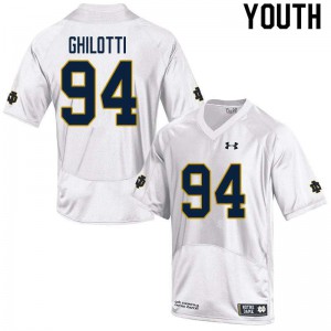 Youth Notre Dame Fighting Irish #94 Giovanni Ghilotti White Game Embroidery Jerseys 371784-381