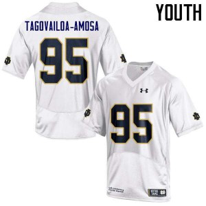 Youth University of Notre Dame #95 Myron Tagovailoa-Amosa White Game College Jersey 370539-394