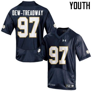 Youth University of Notre Dame #97 Micah Dew-Treadway Navy Blue Game Football Jerseys 977015-107
