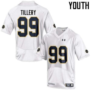 Youth University of Notre Dame #99 Jerry Tillery White Game Embroidery Jersey 344536-203