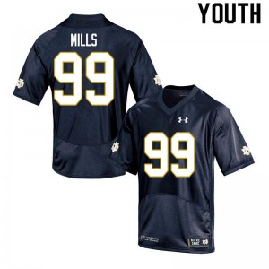 Youth University of Notre Dame #99 Rylie Mills Navy Game Stitch Jersey 170720-567